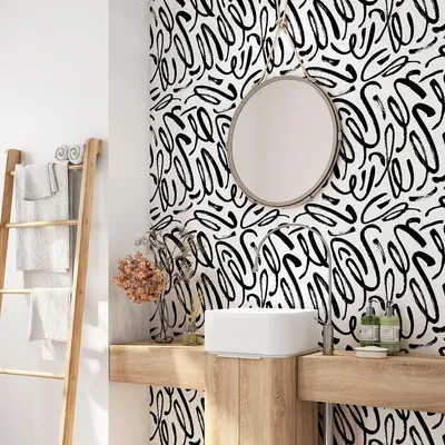 Produktbild von Klebefolie für Badezimmer – Lumaléa – Grafikmotiv – Klebefolie + GLANZ-Schutz – 80 x 80 cm