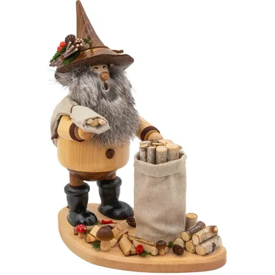 Produktbild von Waldwichtel auf Brett Astsammler (26cm) Räuchermann von Drechselwerkstatt Uhlig