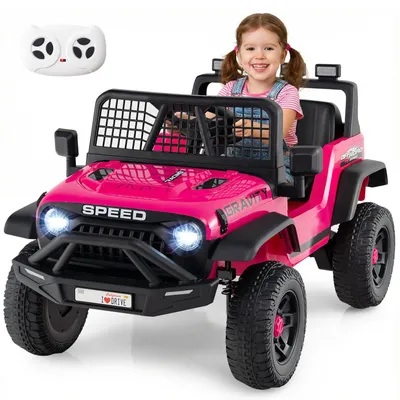 Produktbild von COSTWAY 24V Kinder Elektroauto, elektrisches Kinderauto mit 2,4G Fernbedienung, Musik, Hupe, LED&Federung, Elektrofahrzeug für Kinder 3+Rosa