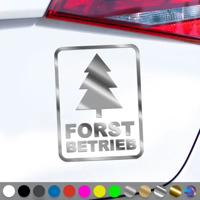 Produktbild von PantherPixel Forstbetrieb Aufkleber Forstwirt Forstarbeiten Sticker Auto Geschenkidee Farbe Chrom-Silber