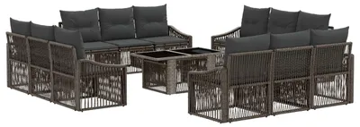 Produktbild von vidaXL Gartensofa-set 13 stk. Grau und Dunkelgrau Poly-Rattan