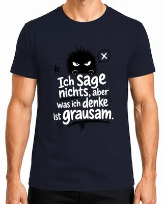Imagen del producto de Camiseta para hombre, color azul marino, talla XXL, con la frase: "No digo nada, pero esto es lo que pienso". (La frase está expresada con sarcasmo e ironía)