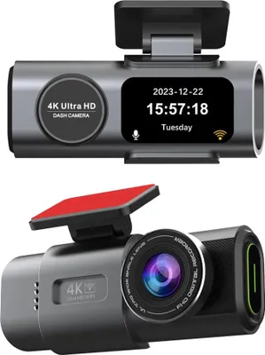 Produktbild von Dashcam Auto Kamera  Auto vorne und hinten 4K Ultra HD mit Nachtsicht, WiFi & GPS – mit Weitwinkel
