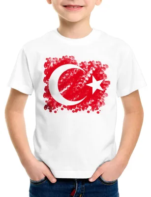 Produktbild von BaumwolleCloud Türkei Kinder T-Shirt Turkey Türkiye Flagge Mondstern