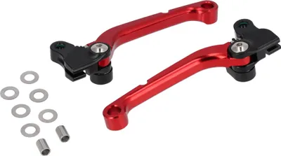 Produktbild von Set: CNC Brems- und Kupplungshebel Schmitt Handanker, Schwarz/Rot - für Simson S50, S51