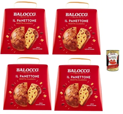 Produktbild von Balocco Italian Gourmet Il Panettone Classico con uvetta Kuchen 4 x 750g