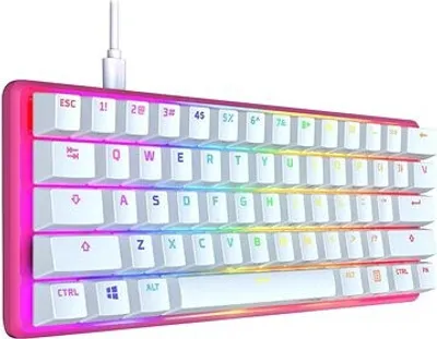 Obrázek produktu pro Alloy Origins 60 Pink – mechanická herní klávesnice – HX Red, 60%, Kabel, USB, Mechanický spínač, RGB LED, Růžová
