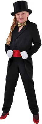 Produktbild von M205013-2-176 schwarz Kinder Frack Zirkus Kostüm Gr.176