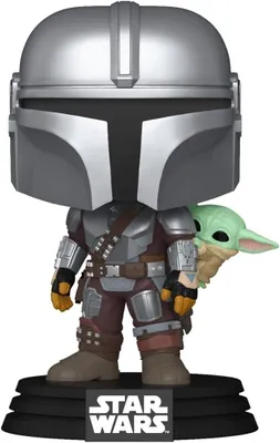 Obrázok produktu pre Star Wars: Mandalorian a Grogu POP! Vinylová figúrka s pohyblivou hlavou Mandalorian s Grogu 9 cm
