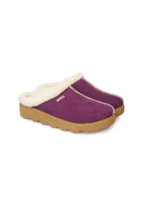 Produktbild von Rohde Huggys No65 Clogs Damen Hausschuhe Pantolette Leder gefüttert 6125 lila, Schuhgröße:41 EU