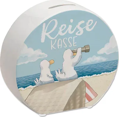 Produktbild von Möwen Spardose mit Spruch Reisekasse