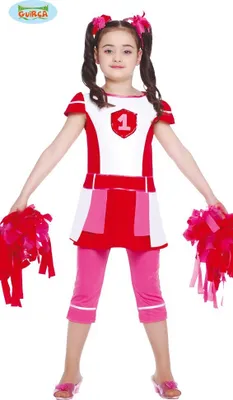 Produktbild von Cheerleader - Kostüm für Mädchen Gr. 110 - 146, Größe:128/134