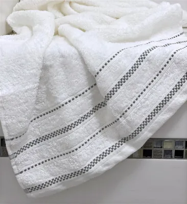 Produktbild von Handtuch Duschtuch Badetuch Frottier 100% Baumwolle Handtücher Typ674 Weiß Duschtuch 140x70 cm