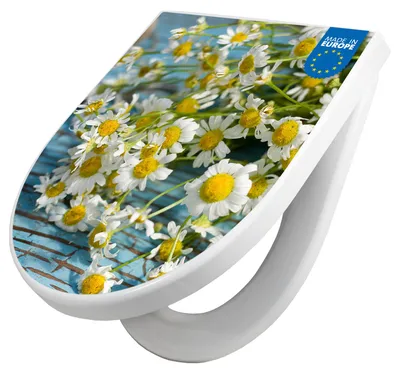 Produktbild von WC Sitz mit Absenkautomatik D Form Motiv Tausendschön [TDW3 10799]