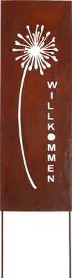 Produktbild von UNUS® Gartenschild Willkommen Mit Pusteblume 133cm Rostoptik Spruchtafel