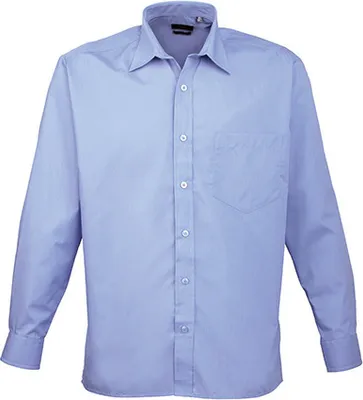 Produktbild von Premier Workwear Herren Popeline Hemd langarm PR200 mid blue 43 (17)