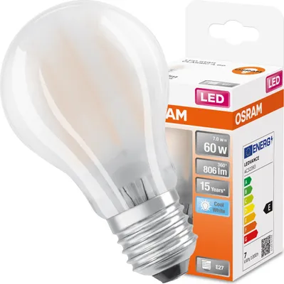 Zdjęcie produktu dla LEDVANCE 4058075115897, 7 W, 60 W, E27, 806 lm, 15000 h, Zimne białe