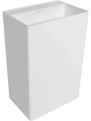 Zdjęcie produktu dla szkło ceramiczneO – Umywalka z odlewanego marmuru Trevio – wolnostojąca – biała matowa – 60 x 91 cm