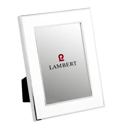 Produktbild von Lambert Portland Bilderrahmen 17,7x22,7 versilbert, Emaille weiß für Fotoformat 13  x 18  cm 42267