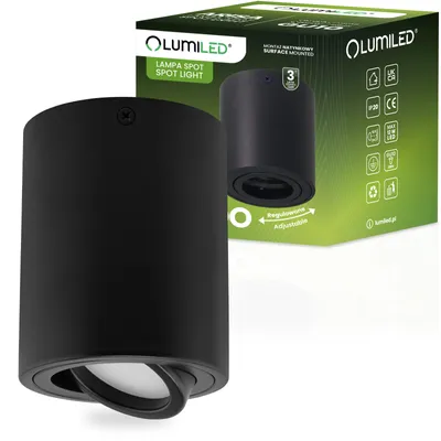 Produktbild von LUMILED Aufbauleuchte Aufbauspot Aufbaustrahler Aufbauleuchte Aufputz GU10 LED Deckenspot Downlight schwenkbare Deckenlampe Rund Schwarz 100mm