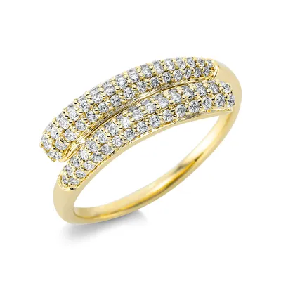 Produktbild von Pavé Ring aus 750 Gold Gelbgold 94 Brillanten 0,5ct TW-SI B:6,5mm Innenumfang 54mm  Ø17.2mm