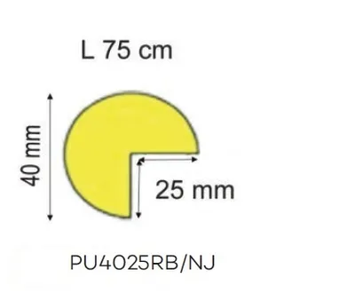 Produktbild von Eckenschutzöffnung 25mm Schaumstoff Schwarz-Gelb ø 40 x 750