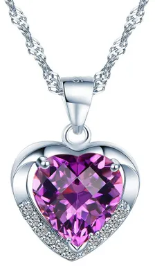 Produktbild von Yumilok Kette Damen Halskette mit Herz Anhänger Herzkette aus 925 Sterling Silbe