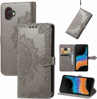 Zdjęcie produktu dla Pokrowiec König Design kompatybilny z etui na telefon Samsung Galaxy Xcover 6 Pro ze skóry syntetycznej - Etui na telefon komórkowy szare