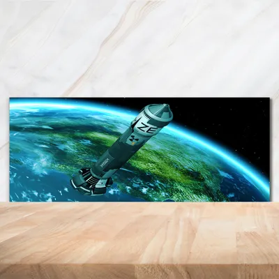 Produktbild von Tulup® Küchenrückwand Spritzschutz aus Glas -125x50 -Spritzschutz auf gehärtetes Glas Weltall & Science-Fiction Atomrakete