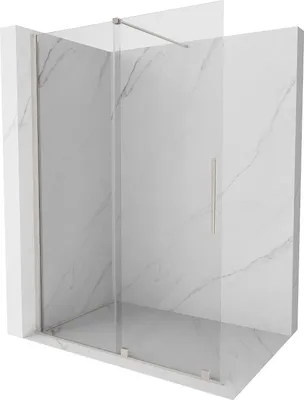 Produktbild von Mexen Velar Schiebetrennwände Walk-in 160 x 200 cm, transparent 8 mm, gebürsteter Nickel - 871-160-000-03-97