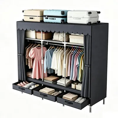 Image de Armoire portable avec couvercle en tissu non tissé