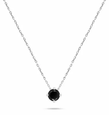Immagine prodotto di Collana minimalista in argento con zircone nero NCL73WBC