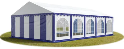 Immagine prodotto di TOOLPORT 5x10 mTendone per feste PREMIUM PVC blu-bianco 100% impermeabile Tendone da esterno Tenda party
