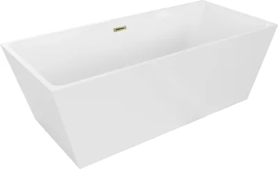 Produktbild von Mexen Lita freistehende Badewanne 170 x 75 cm, weiß, Überlauf golden - 52121707500-50