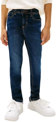 Immagine prodotto di Pantaloni jeans Tommy Hilfiger per ragazzi, modello Scanton, vestibilità slim, colore blu (effetto used), taglia 7 anni