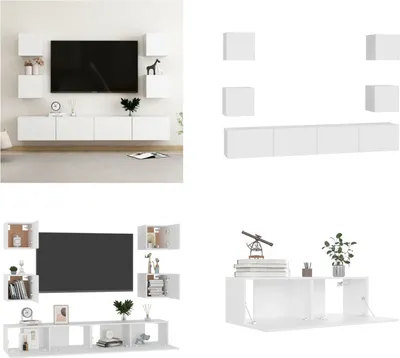 Obrázok produktu pre vidaXL 6 ks TV skrinka biela materiál na báze dreva - TV skrinka - TV skrinky - HiFi skrinka - HiFi skrinky