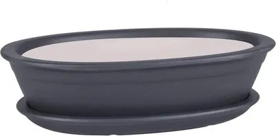 Produktbild von Bonsai Schale Mini Garten Keramische Blumentopf Untersetzer Schwarz - 6 Größen