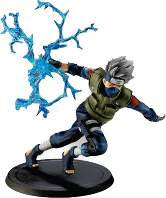 A collectible action figure of the anime character Kakashi from Naruto.