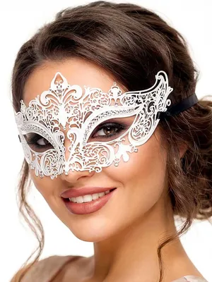 Zdjęcie produktu dla Elegancka biała maska na bale i imprezy kostiumowe