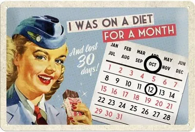 Produktbild von Nostalgic-Art - Blechschild 20 x 30cm - I was on a diet