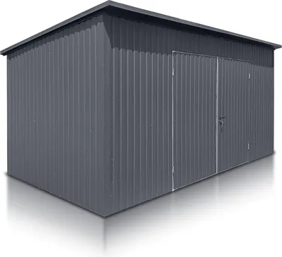 Produktbild von Fertiggarage 5x2.5 m Pultdach Doppelflügeltor Graphit