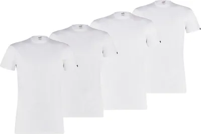 Produktbild von PUMA Herren T-Shirt, 4er Pack - Basic Crew Tee, Rundhals, Kurzarm, uni Weiß XL
