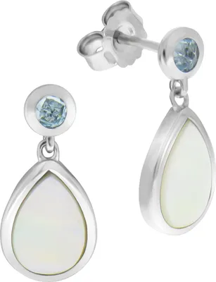 Produktbild von Zeeme Gemstones Ohrhänger 925/- Sterling Silber Blautopas Perlmutt