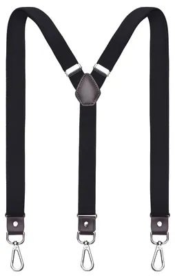Produktbild von DonDon Hosenträger Herren extra stark - Hosenträger schwarz für Arbeitshosen und Anzug mit starken Clips lang schmal oder Riemen für Herren breit in Y-Form oder X-Form