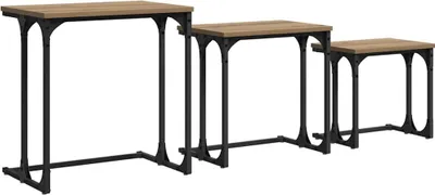 Produktbild von vidaXL Nesting Couchtisch 3 stk. Artisan-Eiche 50,5 x 35 x 53 cm