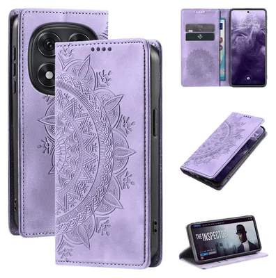 Produktbild von Mandala Handyhülle für Xiaomi Redmi Note 15 Pro RFID Schutz Klapphülle Case Cover Design Schutzhülle Farbe: Violett