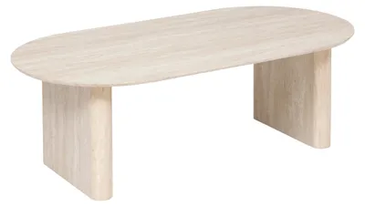 Produktbild von Ovaler Couchtisch mit Travertin-Effekt