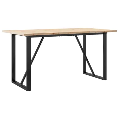 Produktbild von Esstisch O-Gestell 140x80x75,5 cm Massivholz Kiefer & Stahl