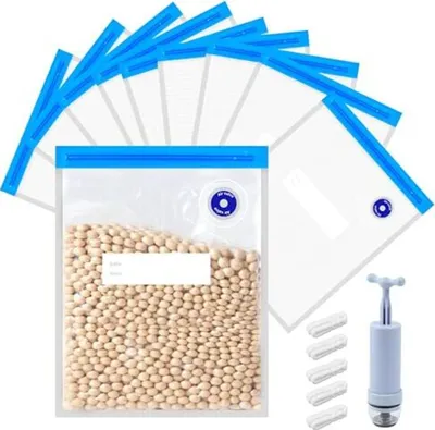 Produktbild von Vakuumbeutel, Vacuum Storage Bags Beutel, Luftdichte 10 Stück 22 x 28 cm Sous Vide Beutel mit Pumpe Gefrierbeutel Wiederverwendbar Vakuumgaren