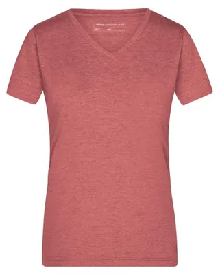 Produktbild von James and Nicholson - T-Shirt für Damen, V-Ausschnitt LT3168 (L) (Rot meliert)